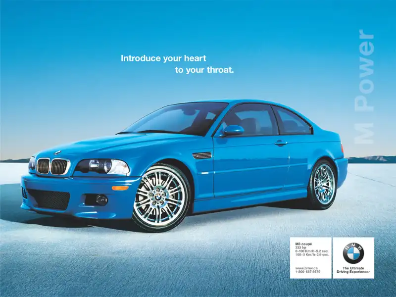 Vintage auto ad: BMW, Introduce your heart to your throat. Vintage auto ad: BMW, Introduce your heart to your throat.